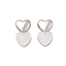 Silicone Ear Nuts, with Brass Findings, Platinum, Heart, 12x6.5x4.5mm, Hole: 0.5mm