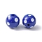 Chunky Bubblegum Acrylic Beads, Round with Polka Dot Pattern, Midnight Blue, 20x19mm, Hole: 2.5mm, Fit for 5mm Rhinestone