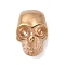 304 Stainless Steel Beads, Skull, PVD Vacuum Plating, Golden, 18x12x10mm, Hole: 1.8mm