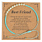 Elegant Natural Gemstone & Glass Seed Round Beads Braided Beaded Bracelets for Women, Cyan, Inner Diameter: 11 inch(28cm)