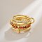 Brass Micro Pave Cubic Zirconia Finger Rings, Stackable Rings, Golden, US Size 7(17.3mm)
