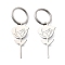 304 Stainless Steel Keychain, Flower, Stainless Steel Color, 42mm