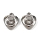 304 Stainless Steel Pendant Cabochon Settings, Heart, Stainless Steel Color, Tray: 6.5mm, 14.5x12x3.5mm, Hole: 1.8mm