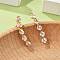 Stick Brass Micro Pave Cubic Zirconia Stud Earrings for Women, Cadmium Free & Lead Free, Long-Lasting Plated, Rack Plating, Golden, Clear, 22x4mm