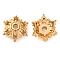 Brass Micro Pave Clear Cubic Zirconia Bead Caps, Cadmium Free & Nickel Free & Lead Free, Flower, Real 18K Gold Plated, 10.5x10.5x4mm, Hole: 1.8mm