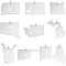 10Pcs 10 Style 201 Stainless Steel Pendants, Map, Stainless Steel Color, 15~30.5x17~30x1mm, Hole: 3mm, 1pc/style