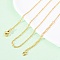 Brass Cable Chain Necklaces, with 304 Stainless Steel Lobster Clasps, Lead Free & Cadmium Free, Long-Lasting Plated, Rack Plating, Real 18K Gold Plated, 17.60 inch(44.7cm)