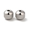 Non-Tarnish 201 Stainless Steel Bead, Round, Stainless Steel Color, 8mm, Hole: 2mm