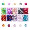 Round Transparent Crackle Glass Beads, Mixed Color, 10mm, Hole: 1.3mm, about 100~105pcs/box