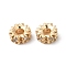 Brass Micro Pave Cubic Zirconia Spacer Beads, Cadmium Free & Nickel Free & Lead Free, Flat Round, Real 18K Gold Plated, 6x2.5mm, Hole: 2mm