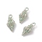 Alloy Enamel Pendants, Conch, Light Gold, Green, 19.5x9x7~9mm, Hole: 1.4mm