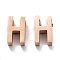 Ion Plating(IP) 304 Stainless Steel Charms, Alphabet, Rose Gold, Letter.H, 8x5x3mm, Hole: 1.8mm
