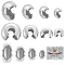 DIY Jewelry Making Finding Kit, Including 304 Stainless Steel Crimp Beads Covers, Stainless Steel Color, 200Pcs/box