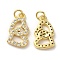 Eco-Friendly Brass Micro Pave Cubic Zirconia Pendants, with Jump Ring, Lead Free & Cadmium Free, Heart Charm, Real 18K Gold Plated, 18x10x3mm, Hole: 3mm