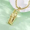 Brass Micro Pave Clear Cubic Zirconia Saint Jude Pendant Necklaces, Real 18K Gold Plated, 16.69 inch(42.4cm)