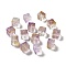 Transparent Glass Beads, Gradient Color, Square, Purple, 10x11x11mm, Hole: 1.5mm