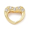 Rack Plated Brass Pendants, with Cubic Zirconia, Long-Lasting Plated, Lead Free & Cadmium Free, Heart, Real 18K Gold Plated, 9.5x10.7x3mm, Hole: 1.8mm