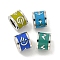 Brass European Beads, with Enamel, Cadmium Free & Nickel Free & Lead Free, Large Hole Beads, Column with Anchor & Helm & Lightning Bolt & Wing, Platinum, 8.5x7mm, Hole: 5mm