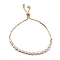 Cubic Zirconia Oval Tennis Bracelet for Men Women Gift, Slider Bracelets with Brass Findings, Lead Free & Cadmium Free, Real 18K Gold Plated, Inner Diameter: 1-1/8~3-1/8 inch(3~8cm)