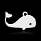 Non-Tarnish 201 Stainless Steel Pendants, Whale Shaped, Stainless Steel Color, 10.5x18x1mm, Hole: 1.6mm