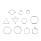 10Pcs Alloy Open Back Bezel Pendants and Links, Filling Accessories, for Epoxy Resin, Resin Jewelry Making, Mixed Shapes, Antique Silver, 10~22x10~22mm