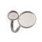 Non-Tarnish 304 Stainless Steel Open Cuff Ring Findings, Pad Ring Setting, Flat Round, Stainless Steel Color, Inner Diameter: 17mm, Tray: 14mm & 8mm