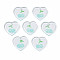 Transparent Resin Pendants, with Glitter Powder, Heart with Cherry, Pale Turquoise, 18x19.5x2~2.5mm, Hole: 1.4mm