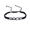 Adjustable Unisex Letter WWJD Acrylic Braided Bead Bracelets, Black