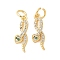 Brass Micro Pave Cubic Zirconia Pendants, Cadmium Free & Nickel Free & Lead Free, Snake Charms, with Jump Ring, Real 18K Gold Plated, 17x5.5x3.5mm, Hole: 3mm