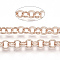 Iron Rolo Chains, Double Link Chains, Unwelded, with Spool, Rose Gold, Link: 6x1mm, about 82.02 Feet(25m)/roll