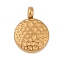 Ion Plating(IP) 304 Stainless Steel Charms, Textured, Flat Round Charm, Golden, 11x8x2mm, Hole: 1.8mm
