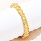 Brass Cuff Bangles for Women, Rack Plating, Long-Lasting Plated, Cadmium Free & Lead Free, Real 18K Gold Plated, 3/8 inch(1cm), Inner Diameter: 2 inch(5x5.1cm)