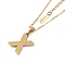 Ion Plating(IP) Initial Letter 304 Stainless Steel Pendant Necklaces, Real 18K Gold Plated, Letter X, 15.87 inch(40.3cm), Pendant: about 17x13.5mm