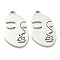 Non-Tarnish 304 Stainless Steel Pendants, Abstract Face, Stainless Steel Color, 24x13x1mm, Hole: 2mm