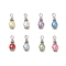 8Pcs Imitation Pearl Acrylic Pendants, Round, with 201 Stainless Steel with Tibetan Style Alloy, Antique Silver, 20.5x7.5mm, Hole: 2mm