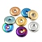 Electroplated Synthetic Non-Magnetic Hematite Pendants, Donut/Pi Disc Charms, Mixed Color, 25.5x4mm, Hole: 4.8mm