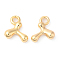 Brass Charms, Real 18K Gold Plated, Letter T, 11x10.5x3.5mm, hole: 2mm