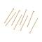 304 Stainless Steel Flat Head Pins, Real 18K Gold Plated, 15.3x0.6mm, 22 Gauge, Head: 1.4mm