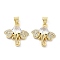 Brass Micro Pave Cubic Zirconia Pendants, Elephant Charms, Cadmium Free & Lead Free, Rack Plating, Long-Lasting Plated, Real 18K Gold Plated, 18x17.5x5.5mm, Hole: 5mm