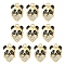Alloy Enamel Pendants, with Crystal Rhinestone, Heart & Panda Charm, Light Gold, 20x14x2.5mm, Hole: 2mm