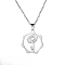 Non-Tarnish 304 Stainless Steel Pendant Necklaces, April Daisy, 16.14~19.69 inch(41~50cm)