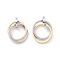 304 Stainless Steel Interlocking Ring Pendants, Mixed Color, 37.5~38x21mm ring: 12~21x2~3mm, inner diameter: 8mm and 17.5mm..