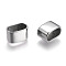 Non-Tarnish 304 Stainless Steel Slide Charms/Slider Beads, For Leather Cord Bracelets Making, Rectangle, Stainless Steel Color, 9x14.5x9.5mm, Hole: 12.5x7mm
