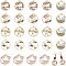 24Pcs 6 Style Easter Alloy Enamel Pendants, Flat Round & Flower with Rabbit, Mixed Color, 27~30x25~27x1~1.5mm, Hole: 1.6~2mm, 4pcs/style