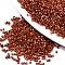 11/0 Grade A Glass Seed Beads, Cylinder, Uniform Seed Bead Size, Metallic Colours, Saddle Brown, 1.5x1mm, Hole: 0.5mm, about 20000pcs/bag