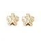 Brass Beads, Cadmium Free & Nickel Free & Lead Free, Flower with Groove, Real 18K Gold Plated, 12x12x5.5mm, Hole: 2.5mm