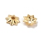 Brass Bead Caps, 8-Petal Flower, Real 18K Gold Plated, 5x5x1mm, Hole: 1mm