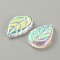 Handmade Lampwork Pendants, AB Color, Leaf, Clear AB, 18x11x3mm, Hole: 1.2mm