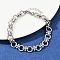 304 Stainless Steel Link Chain Bracelets, Flat Round, Stainless Steel Color, 6-3/4 inch(17.1cm)