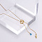 Minimalist Adjustable Stainless Steel Feather Pendant Tassel Necklaces for Women, Golden, 11.81 inch(30cm)